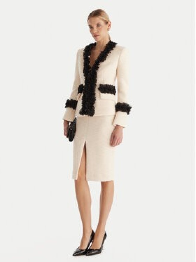 Babylon Marynarka S00750 Écru Regular Fit