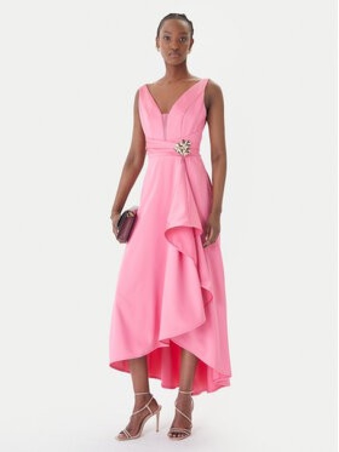 Rinascimento Sukienka koktajlowa CFC0127853003 Różowy jasny Slim Fit