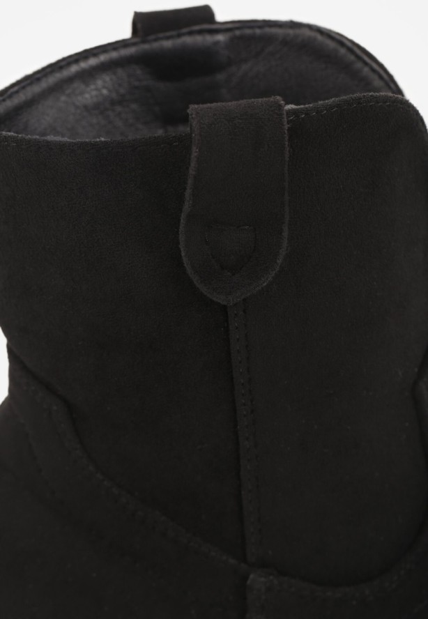 Czarne Botki Kowbojki Vices na Obcasie Florefedi