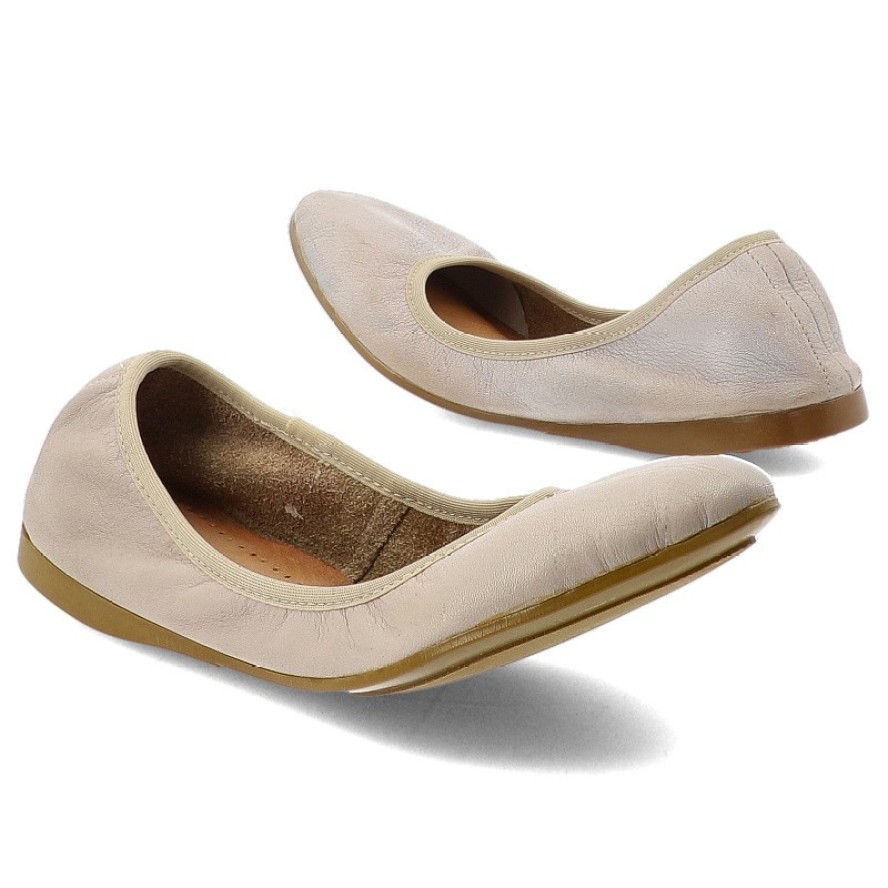 Beżowe Baleriny Maciejka Damskie Wygodne Buty