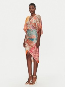 Simona Corsellini Sukienka koktajlowa P25CPAB03001 Pomarańczowy Regular Fit