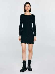 Sukienka damska mini dopasowana czarna Malgosara 906