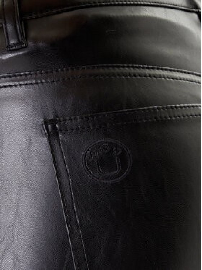 HUGO Spodnie z imitacji skóry Hableu-1 50542417 Czarny Slim Fit