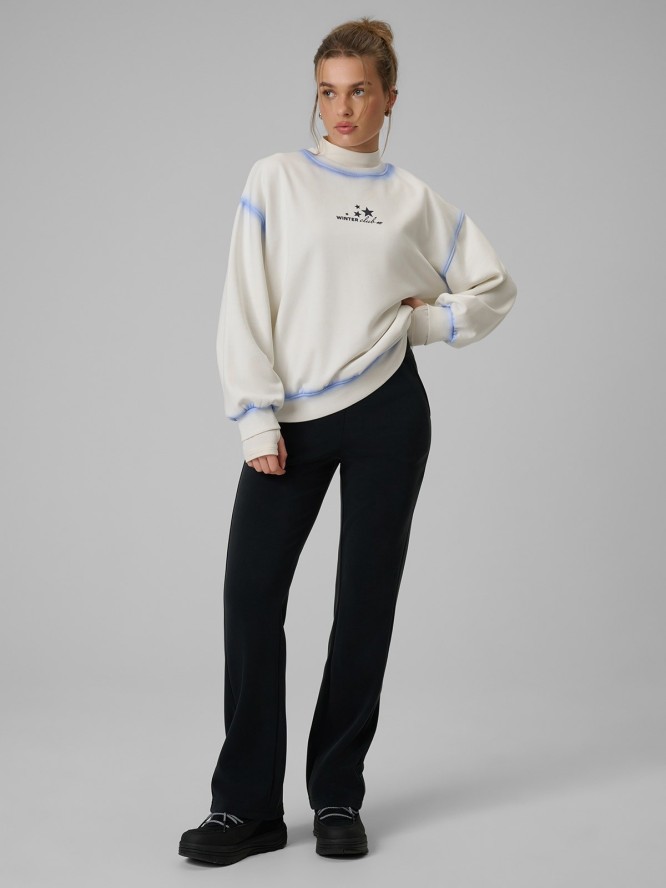 4F Bluza dresowa regular bez kaptura damska - biała M