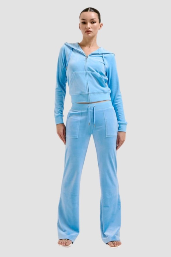 JUICY COUTURE Błękitna damska bluza Robertson Hoodie, Rozmiar L