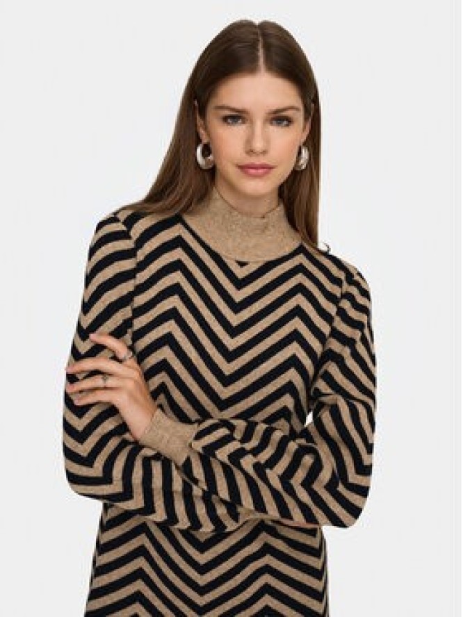 ONLY Sukienka dzianinowa Julia 15366284 Brązowy Regular Fit