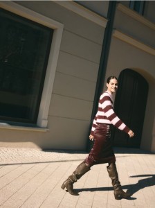 Spódnica z imitacji skóry - bordowy