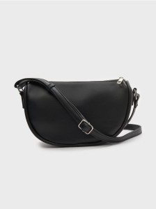 Torebka hobo z imitacji skóry - czarny