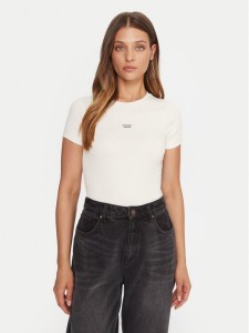 Guess Jeans T-Shirt W5BP45 KA0H1 Beżowy Slim Fit