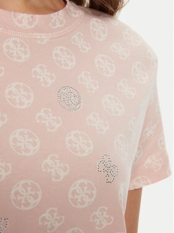 Guess T-Shirt V4YI04 I3Z14 Różowy Regular Fit