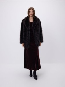 Sukienka maxi z drapowaniem - brązowy