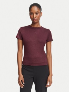 Guess T-Shirt W5BP07 KCGM2 Bordowy Regular Fit