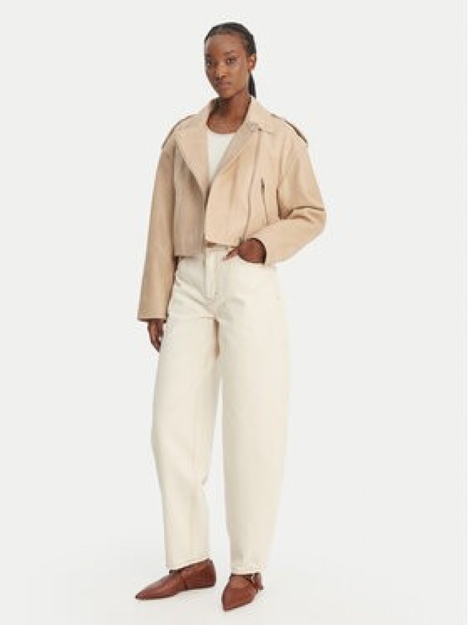 BOSS Kurtka skórzana C_Salace 50554143 Beżowy Regular Fit