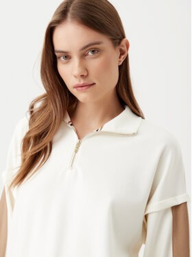 BOSS Bluza Dual 50535825 Écru Relaxed Fit