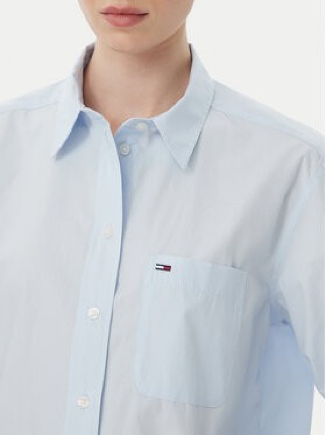 Tommy Jeans Koszula Essential DW0DW23456 Niebieski jasny Relaxed Fit