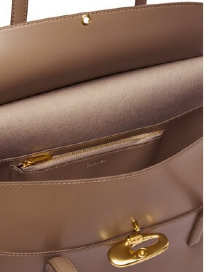 Calvin Klein Torebka Hardware Brushed Flap Tote Bag LV04F3336G Beżowy