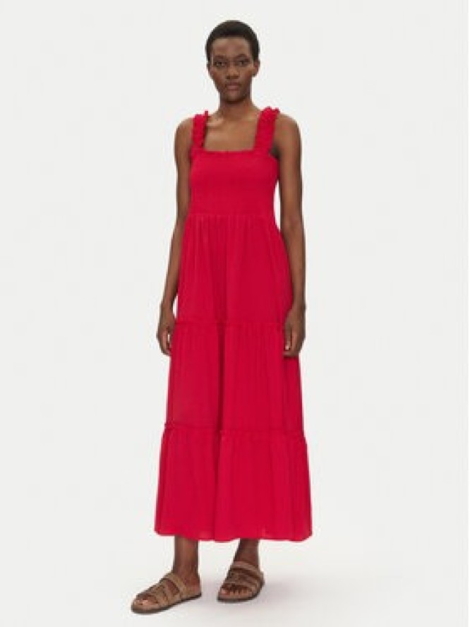 Iconique Sukienka letnia IC25-009 Czerwony Regular Fit