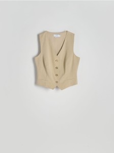 Kamizelka z dodatkiem wiskozy - beżowy