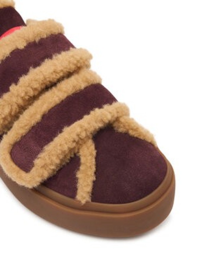Inuikii Sneakersy Lila Shearling Low Velcro 1001.001.0561.518 Bordowy