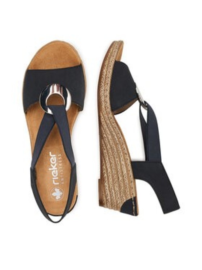 Rieker Sandały 624H6-14 Granatowy