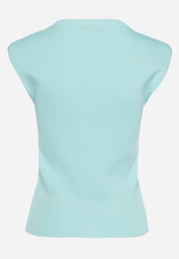 Jasnoniebieska Bluzka Dzianinowa z Łańcuchem Odesima