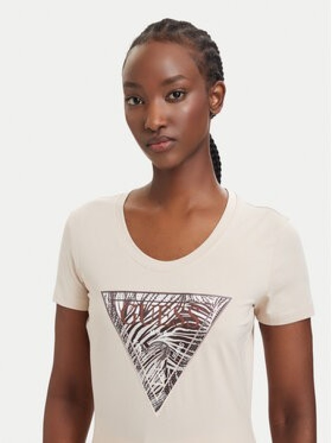 Guess T-Shirt 182454 Beżowy Classic Fit