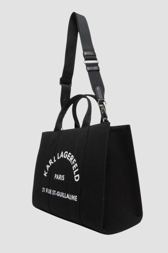 KARL LAGERFELD Сzarna bawełniana damska torebka