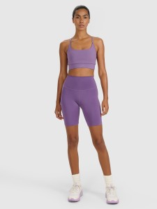 4F Legginsy kolarki treningowe damskie - fioletowe L