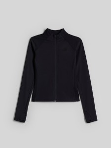 4F Bluza do jogi slim szybkoschnąca damska - czarna M