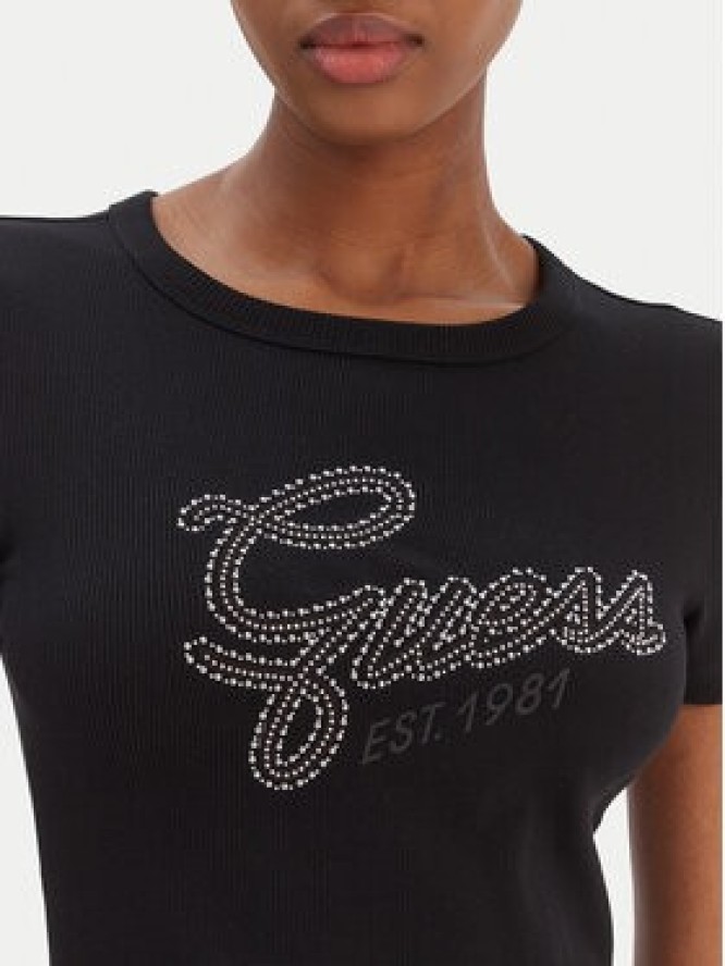 Guess T-Shirt W6RI22 KA0H1 Czarny Slim Fit