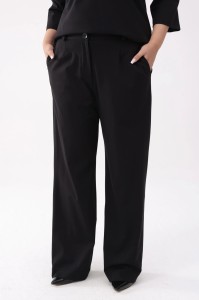 Eleganckie czarne spodnie Soft Comfort z kieszeniami PLUS SIZE XXL