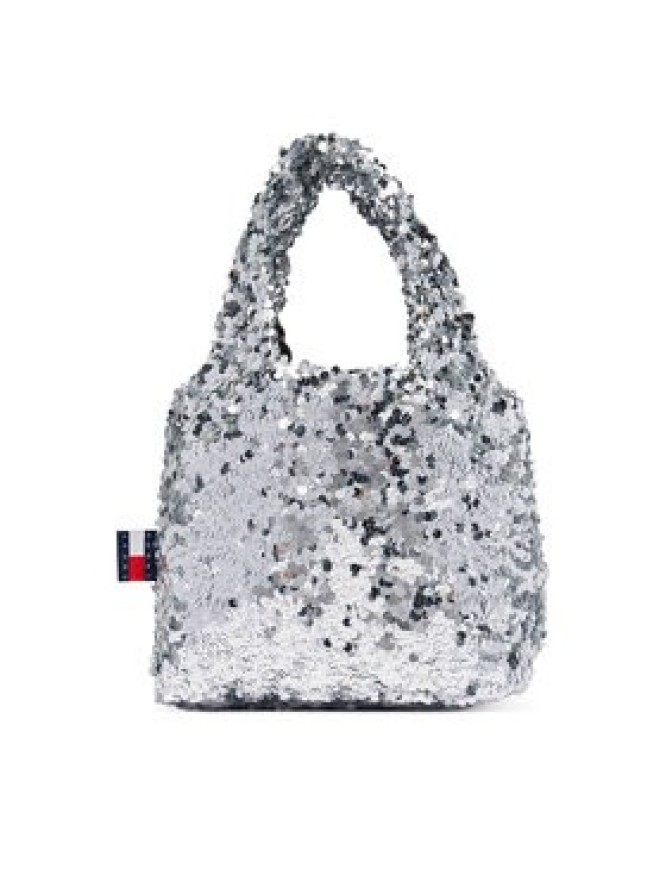 Tommy Jeans Torebka Tjw Bodega Sequins Shopper AW0AW19091 Srebrny