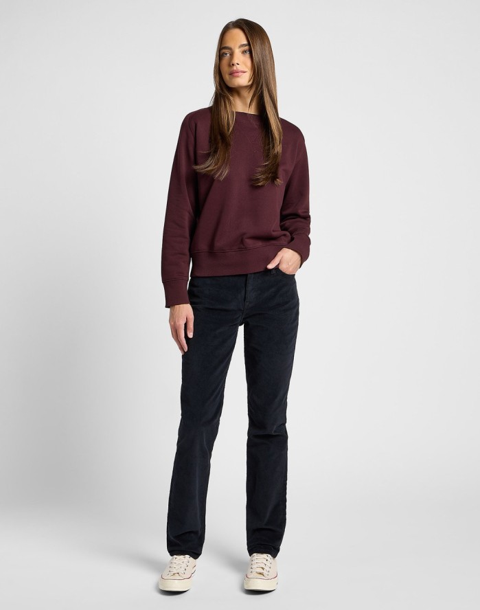 LEE DAMSKIE SPODNIE SZTRUKSOWE MARION STRAIGHT UNIONALL BLACK 112359984 L301016299