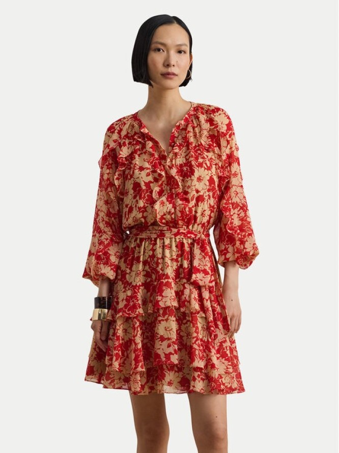 LAUREN RALPH LAUREN Sukienka letnia 200P08669001 Czerwony Regular Fit