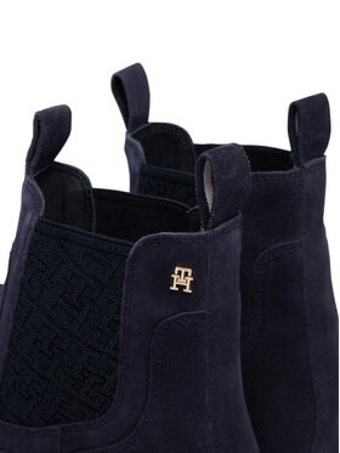 Tommy Hilfiger Sztyblety Th Monogram Suede Chelsea Boot FW0FW09563 Granatowy