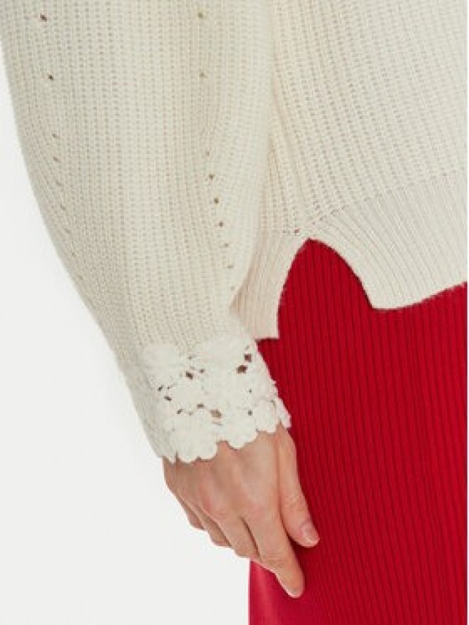 TWINSET Sweter 242TT3422 Biały Loose Fit