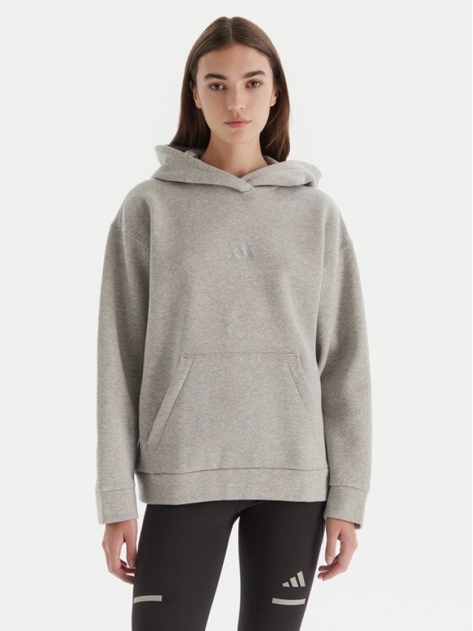 adidas Bluza ALL SZN Holiday Glitter Fleece JV5757 Szary Loose Fit