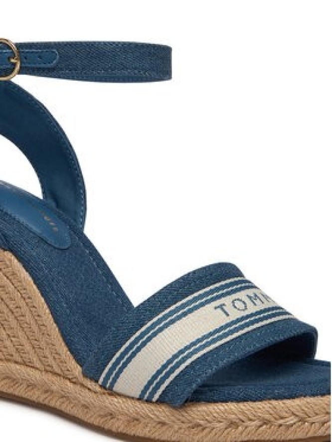 Tommy Hilfiger Espadryle High Wedge Espad Webbing FW0FW09342 Niebieski