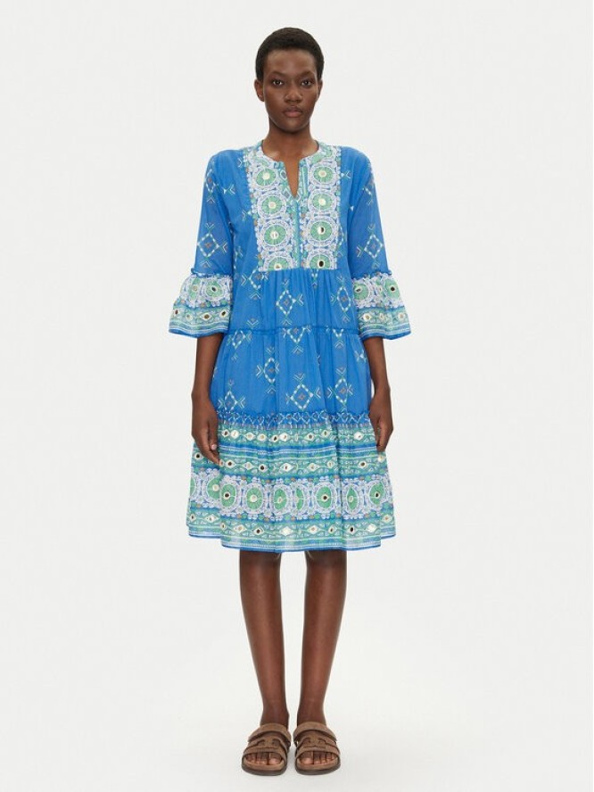 Iconique Sukienka letnia IC25-091 Niebieski Regular Fit