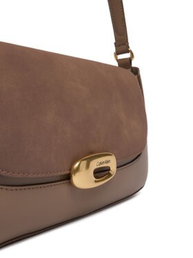 Calvin Klein Torebka Hardware Brushed Shoulder Bag LV04F3337G Beżowy