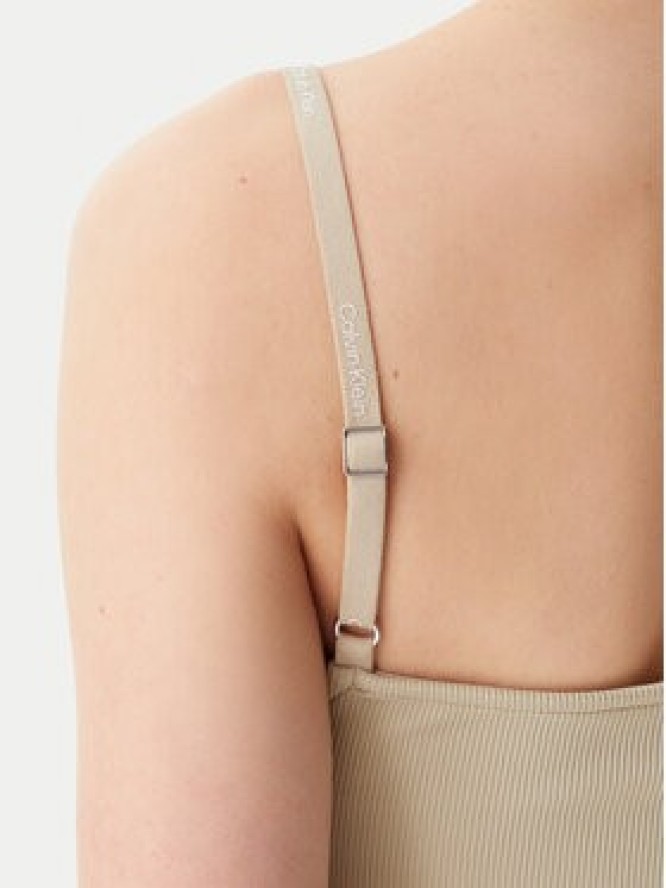 Calvin Klein Jeans Top Logo J20J225312 Beżowy Slim Fit