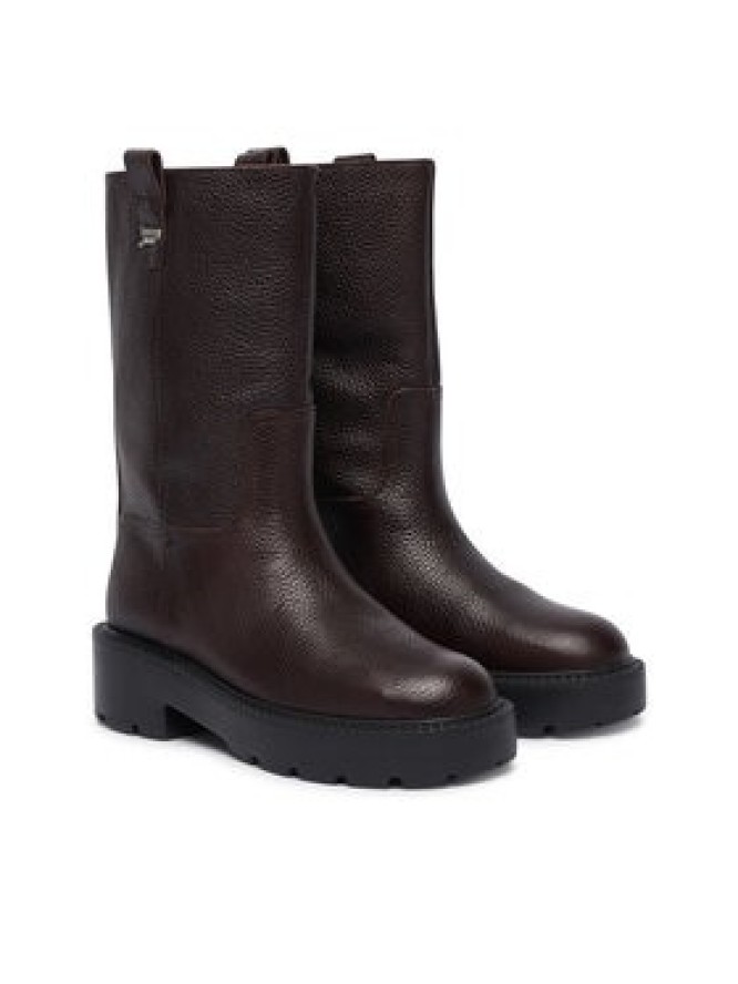 Tommy Jeans Kozaki Tjw Tubular Mid Boots EN0EN03111 Brązowy ciemny