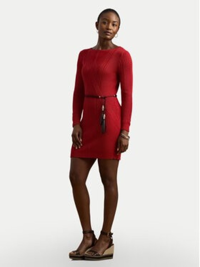 LAUREN RALPH LAUREN Sukienka dzianinowa 200971346001 Czerwony Slim Fit