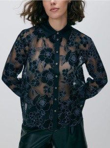 Koszula z wiskozą - czarny