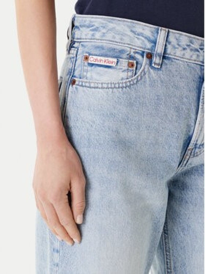 Calvin Klein Jeans Jeansy Signature 90s LV147C700G Niebieski Straight Fit