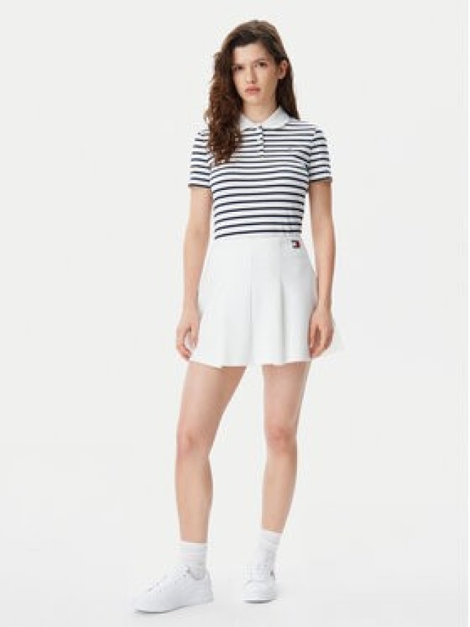 Tommy Jeans Spódnica mini Badge DW0DW20268 Écru Regular Fit