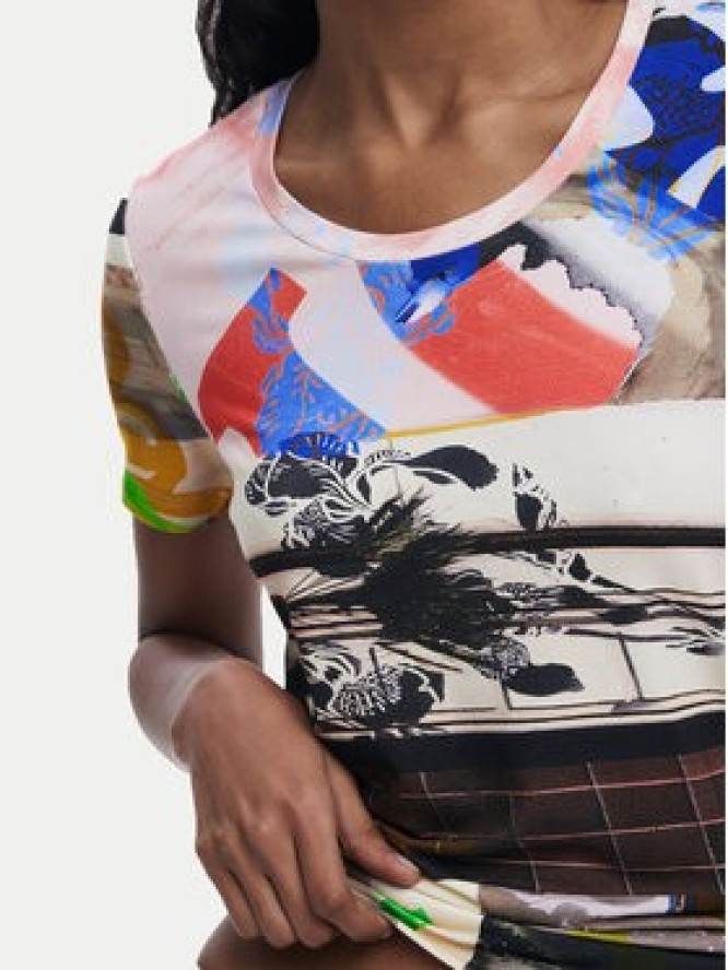 Desigual T-Shirt Collage 25SWTK14 Kolorowy Regular Fit