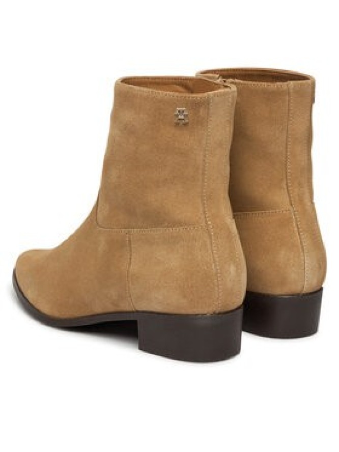 Tommy Hilfiger Botki Suede Ankle Boot W Zip FW0FW09922 Beżowy