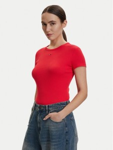 Tommy Hilfiger T-Shirt DW0DW17383 Czerwony Slim Fit