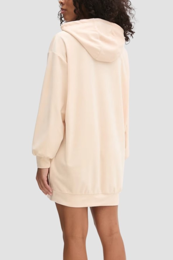 GUESS Beżowa damska długa welurowa bluza Couture, Rozmiar L